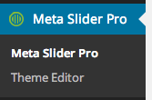MetaSlider Pro menu with Theme Editor option