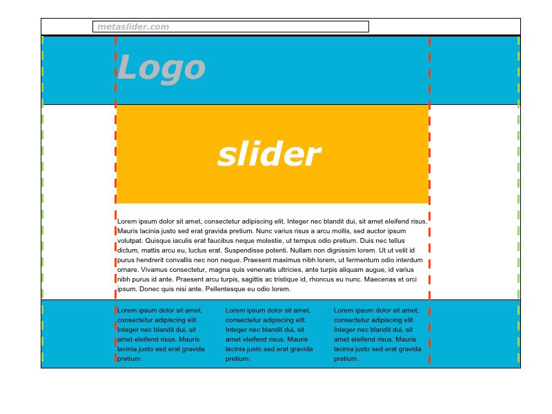 Centered fixed width slideshow layout