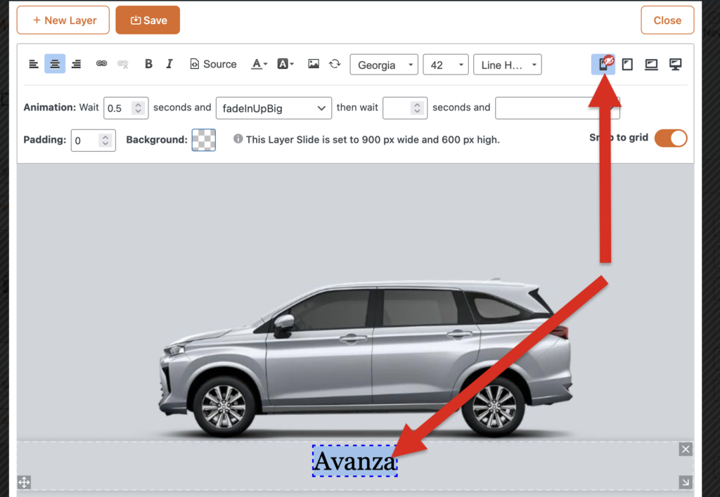 Hide layer on smartphone