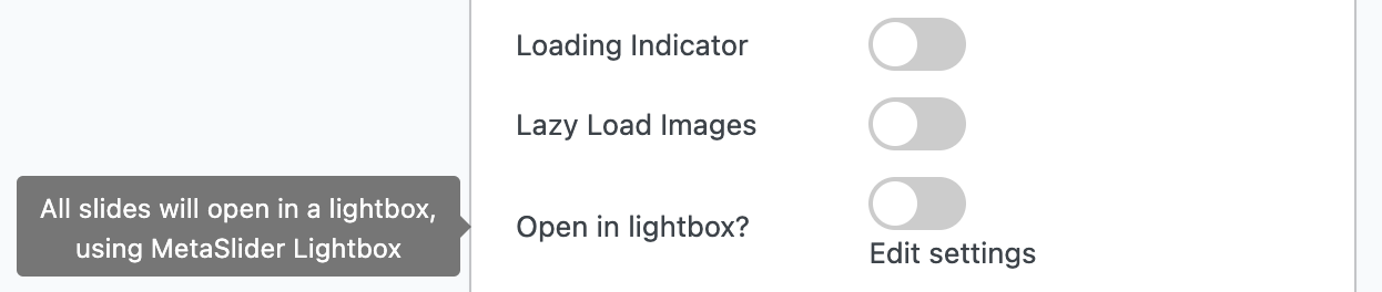 Lightbox setting