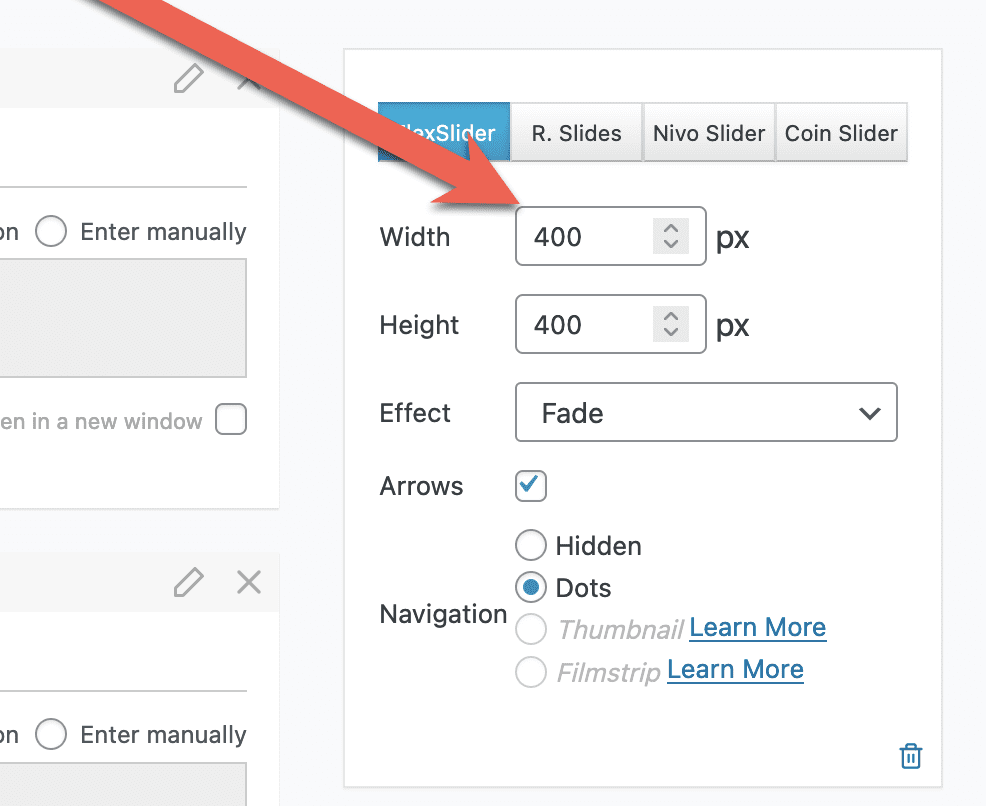 Changing the width of images in MetaSlider
