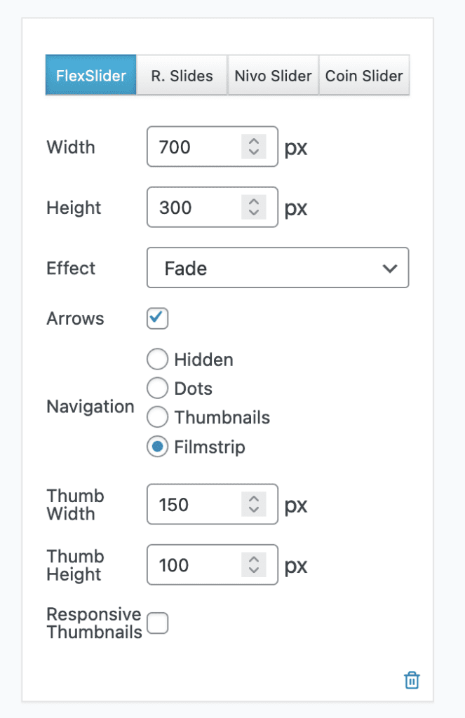 Flexslider options for a video slideshow