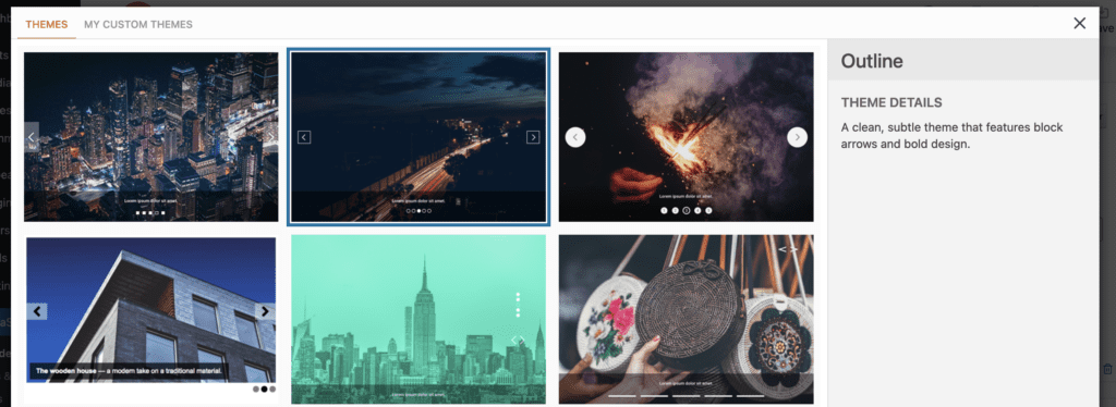 Choosing a MetaSlider slideshow theme