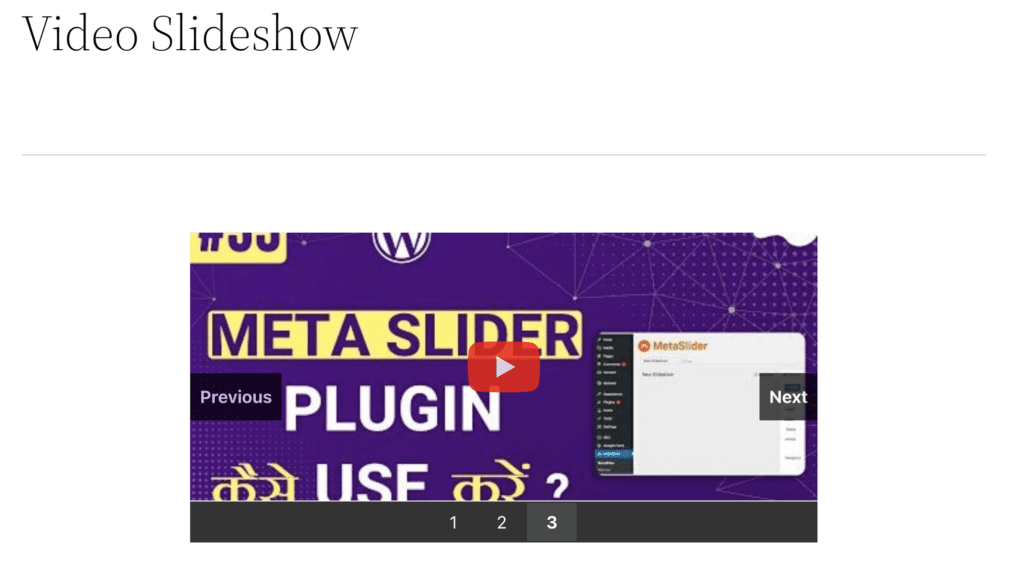 A YouTube video slideshow live on your WordPress site