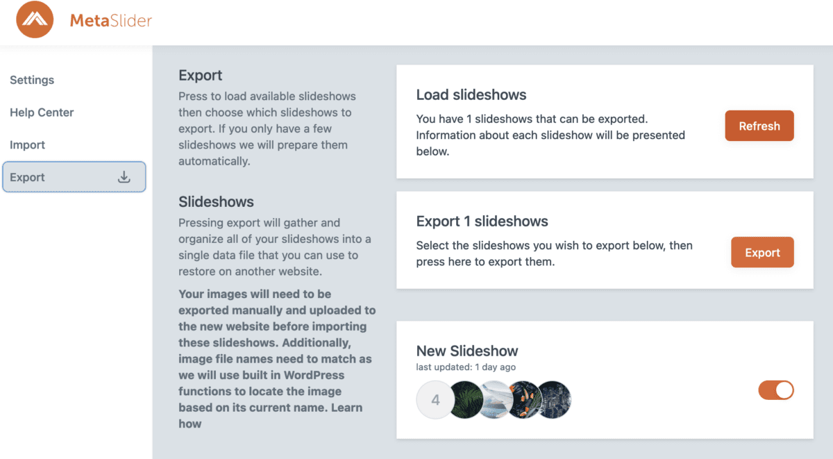 How to Export and Import Slideshows MetaSlider