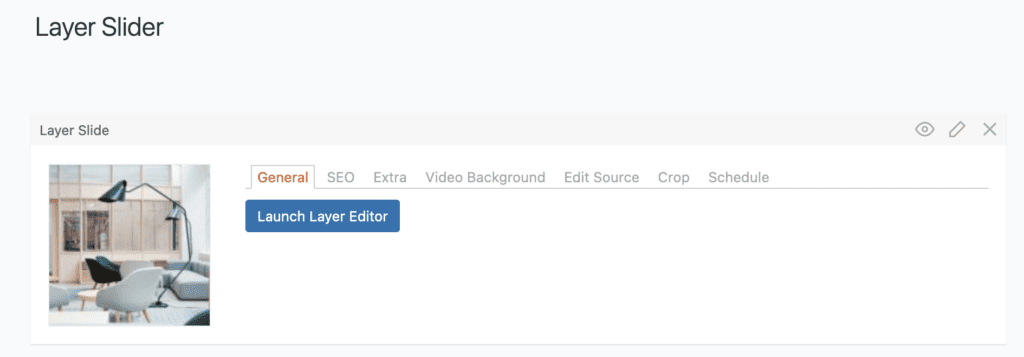 The Layer Slider Editor button 