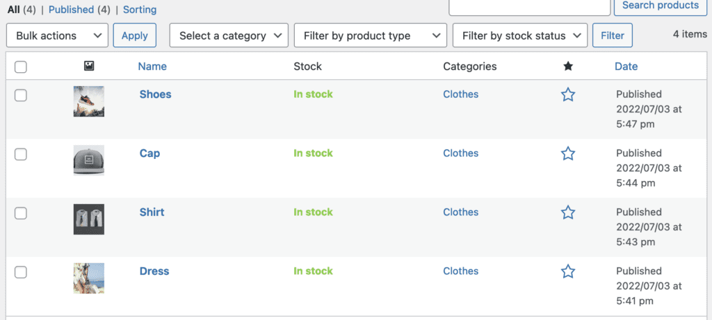 WooCommerce products in a product category