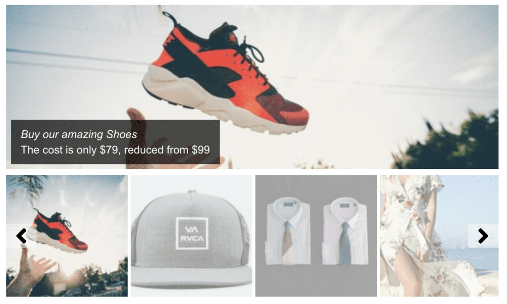 WooCommerce slideshow with thumbnail images for navigation 