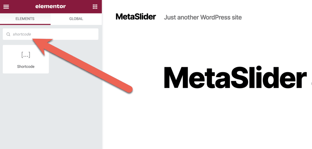Adding a MetaSlider shortcode to Elementor