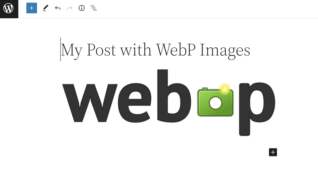 WebP images in a WordPress post