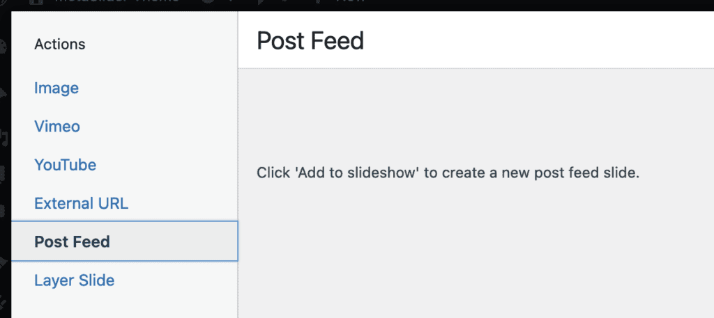 Adding a Post Feed slide