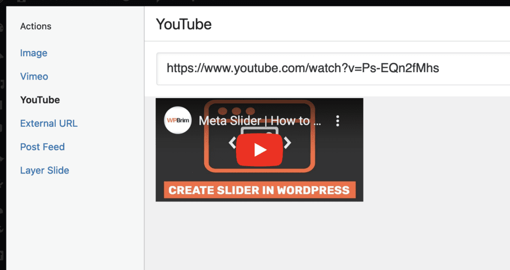 Adding a new YouTube Slide to your MetaSlider slideshow
