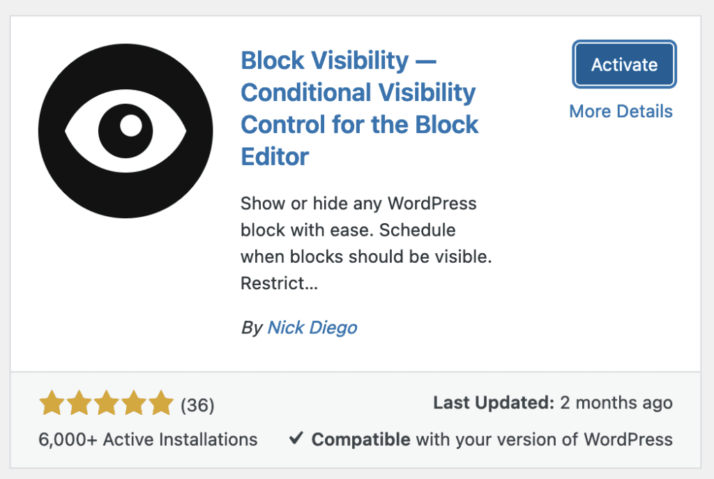 Block Visibility plugin