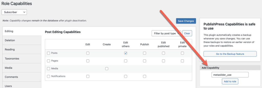 Add a capability using PublishPress Capabilities