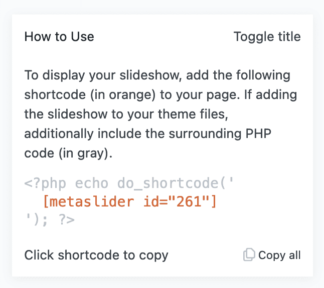 PHP settings for a full width slideshow layout