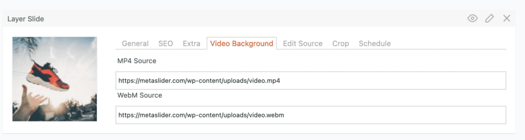 Adding a video background on a Layer Editor slide