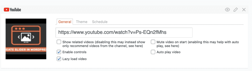 Configuring a YouTube Slide for your slideshow