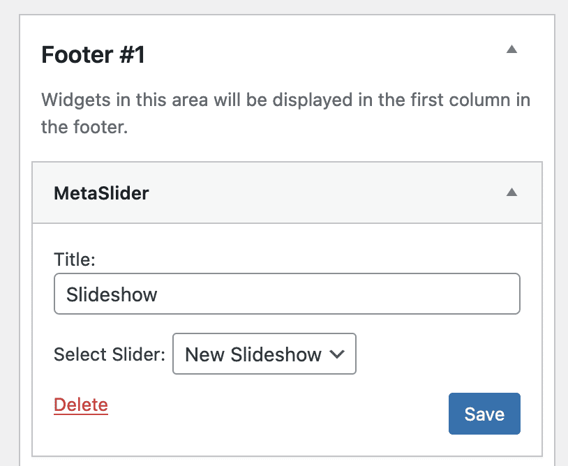 MetaSlider widget
