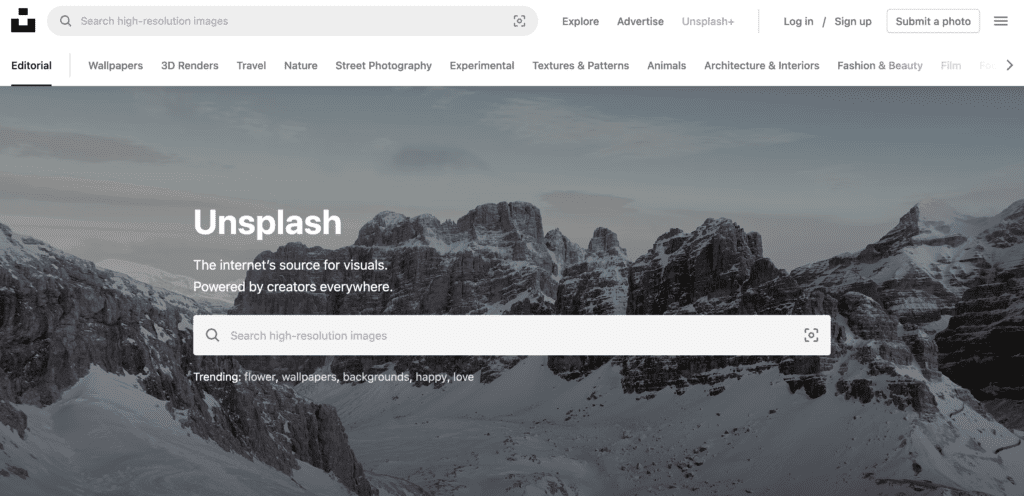 Unsplash for WordPress stock photos