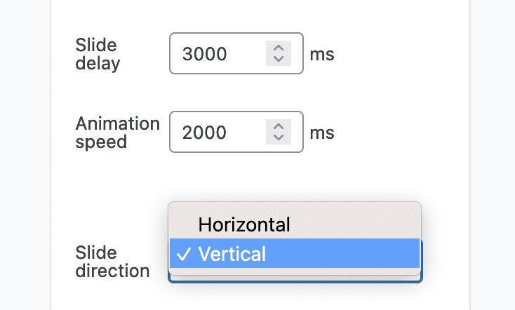 Vertical Slideshow settings in MetaSlider