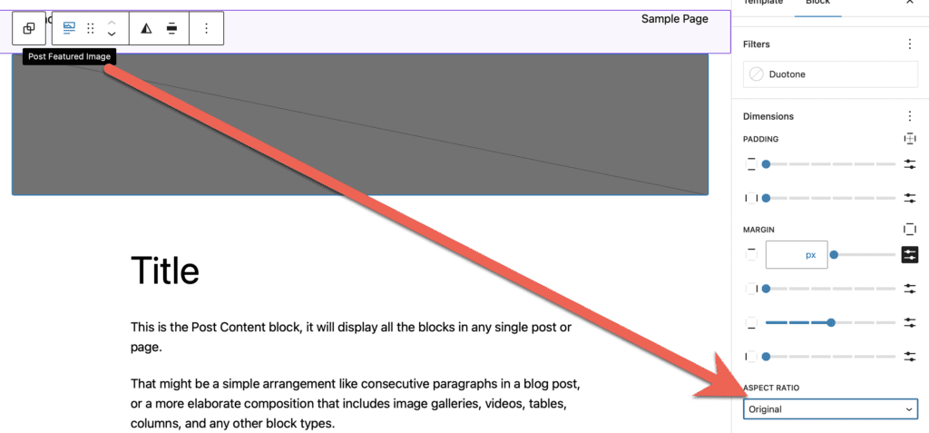 Adding an aspect ratio to a WordPress featured image