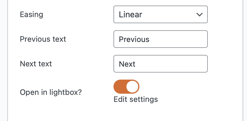 MetaSlider Lightbox settings