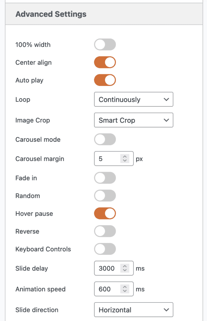 External URL advanced options