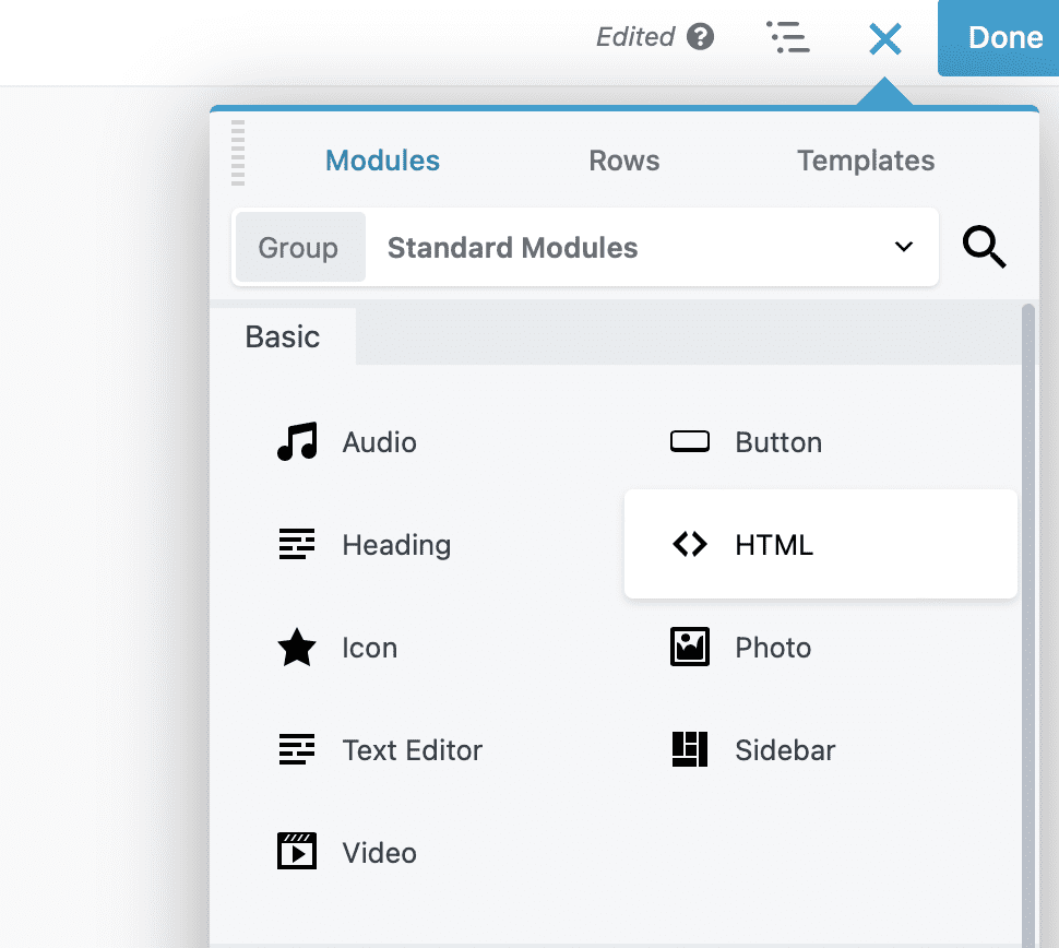 HTML module in Beaver Builder