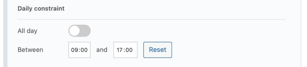 Daily Constraint option