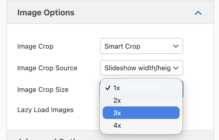 Image Crop settings