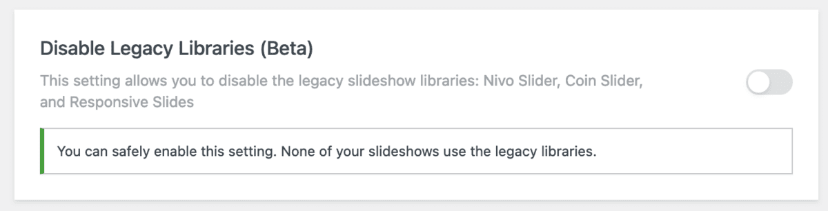 Legacy Slideshow Options - MetaSlider