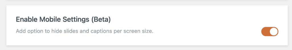 Mobile settings in MetaSlider