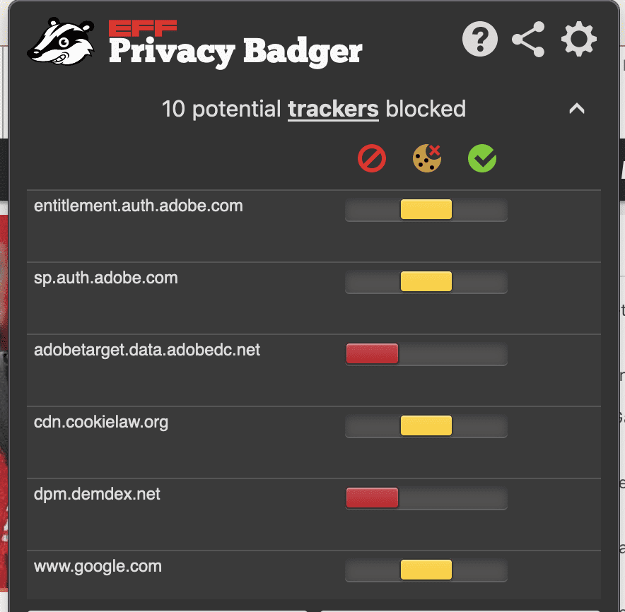 Privacy Badger.org extension