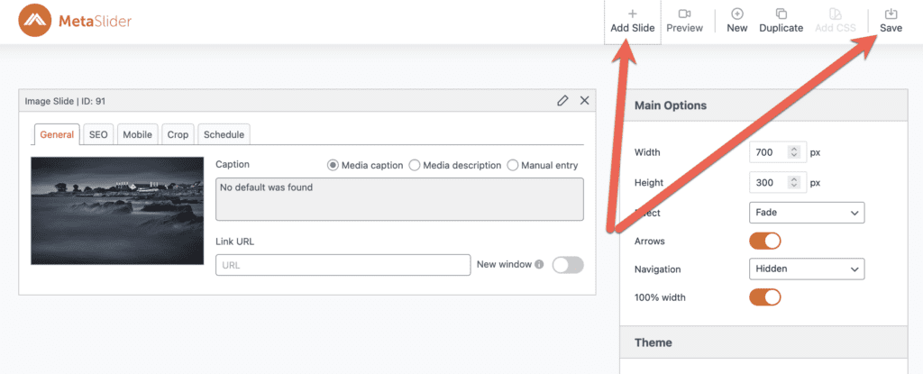 Adding slides to MetaSlider