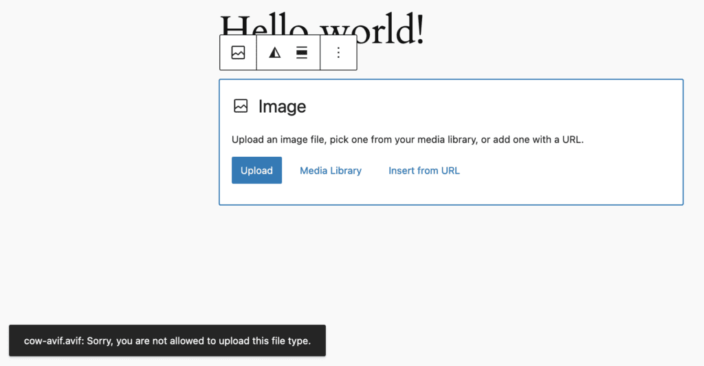 AVIF Sorry not allowed WordPress