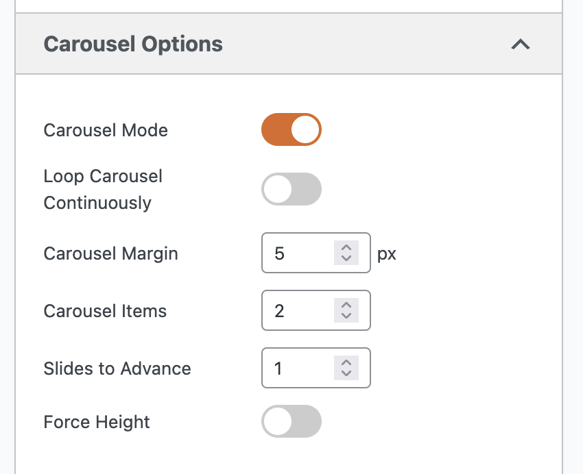 Carousel Options