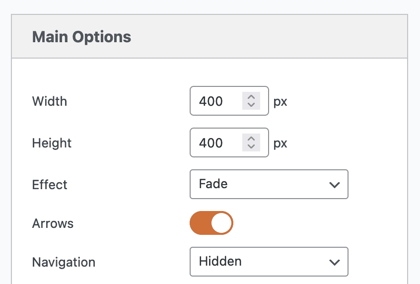 Carousel width and height