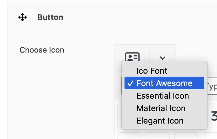 Choosing icons for the menu