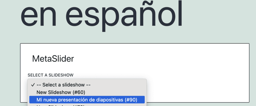 Spanish language slideshow