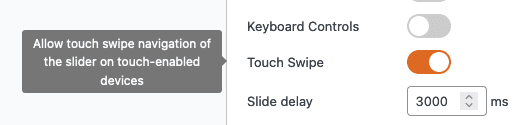 Touch Swipe settings in MetaSlider