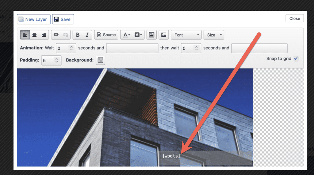 Adding a shortcode to a Layer Slide