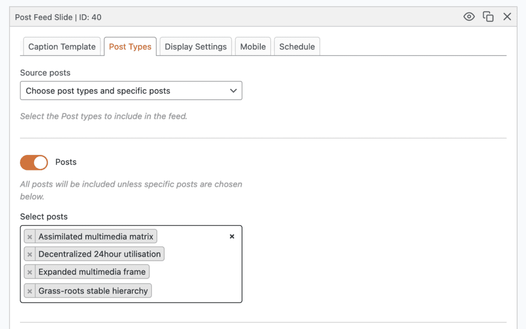 Choose post types