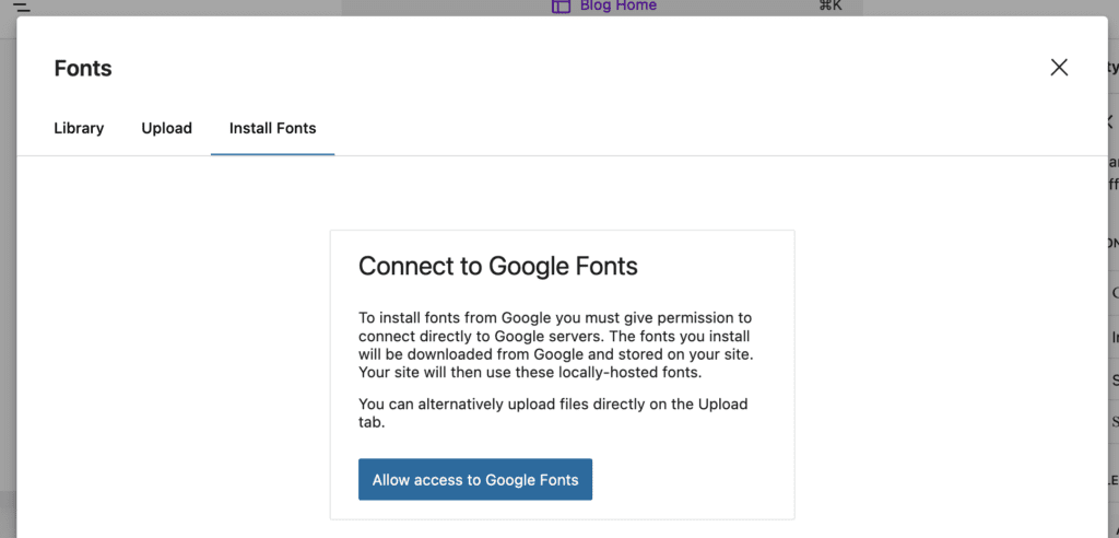 Connect to Google Fonts in WordPress