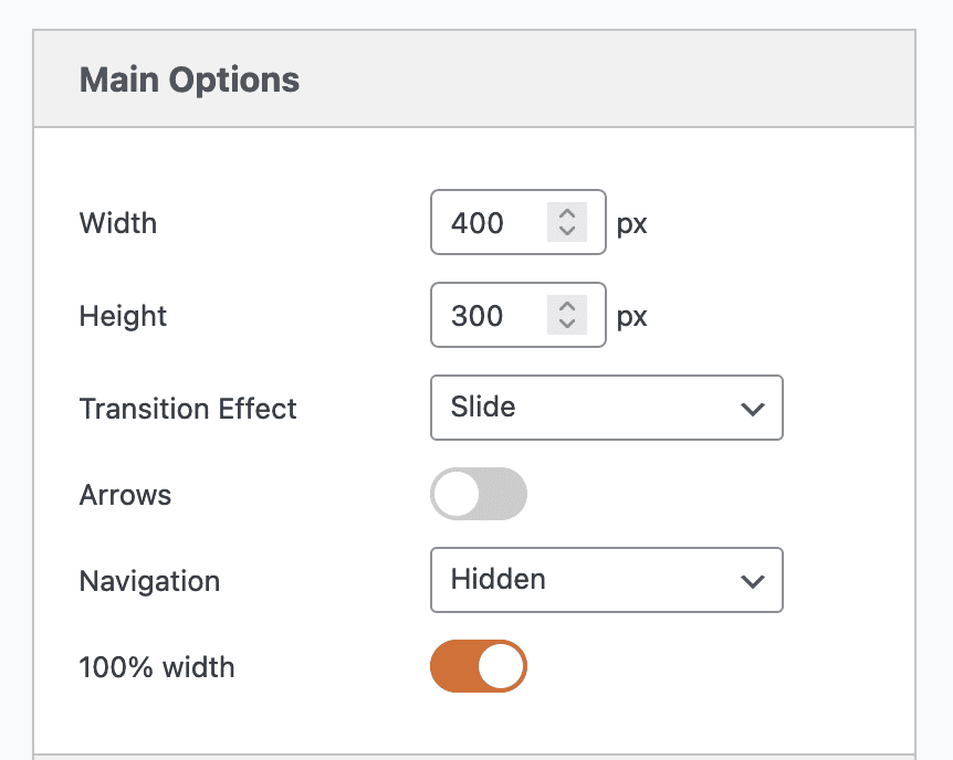 Video settings for a carousel