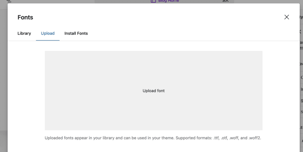 Upload your fonts in WordPress