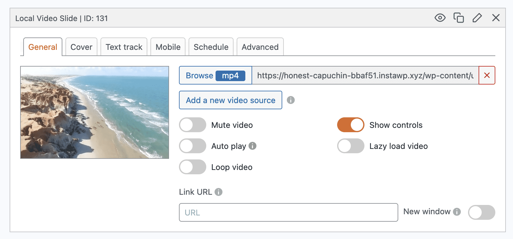 Local video configuration