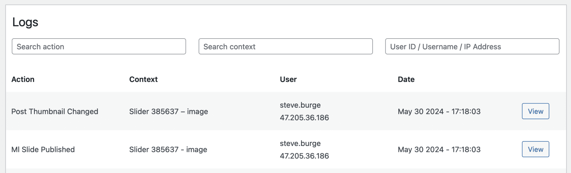 The Best WordPress Activity Log Plugin: Logtivity - MetaSlider