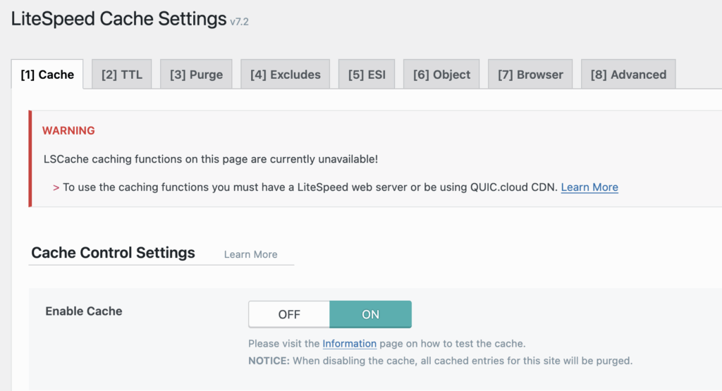 LiteSpeed Cache plugin