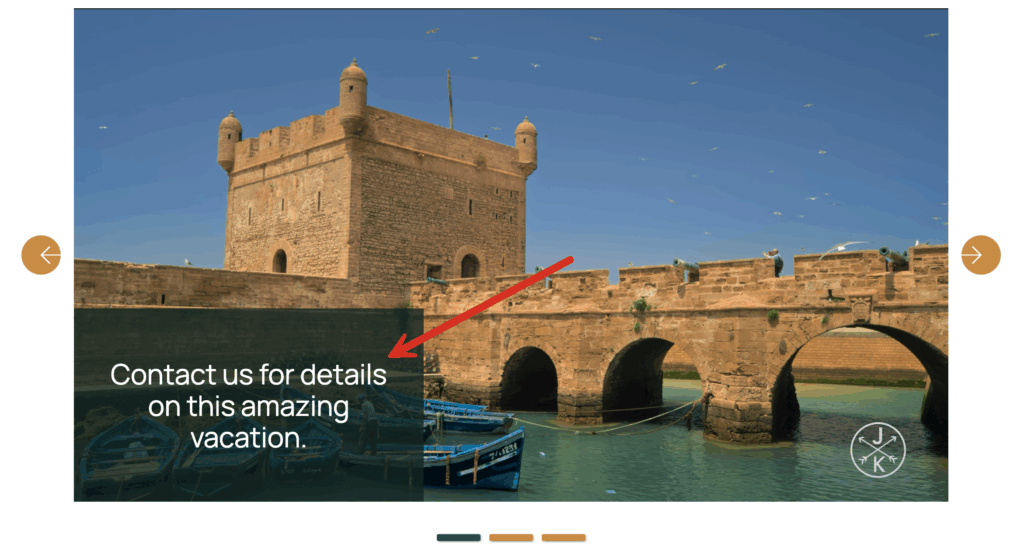 YouTube video slide with caption