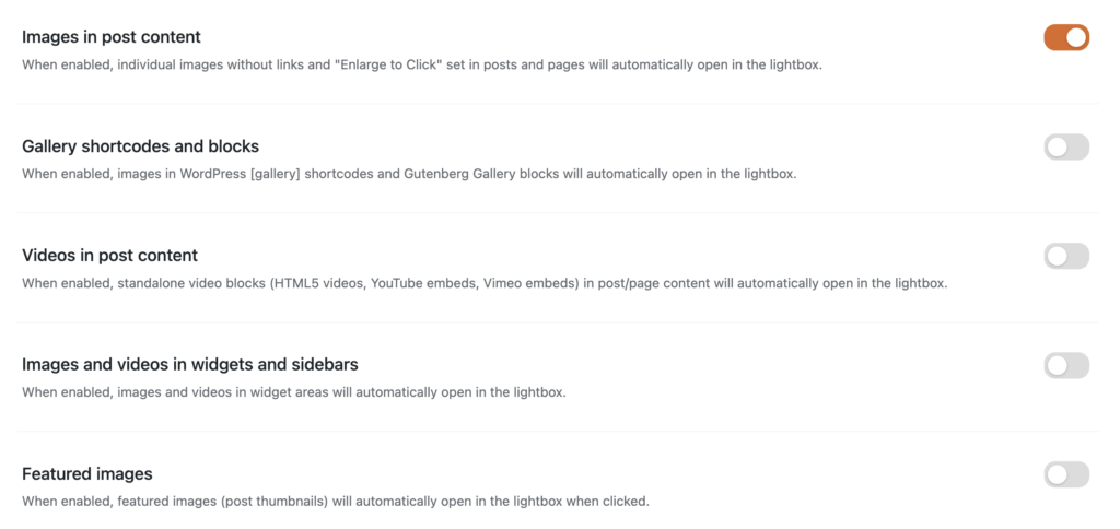 Automatic MetaSlider lightbox settings